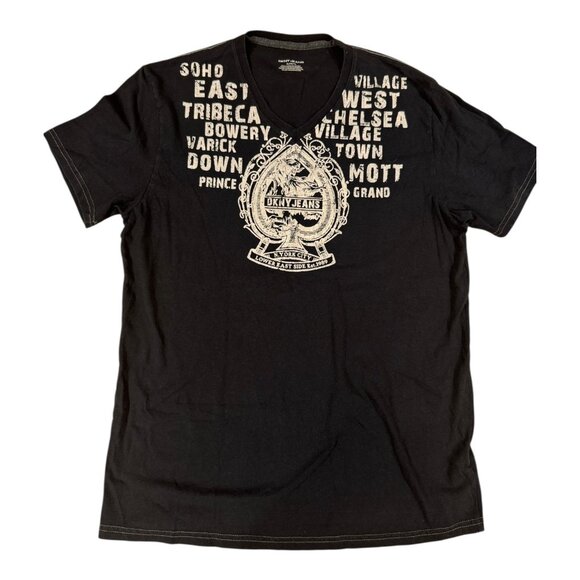 Dkny Other - DKNY Jeans NYC Crest Graphic Tee XL Black Tribeca SoHo Village V-Neck